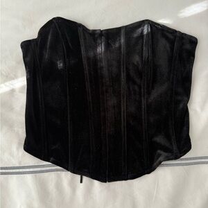 Edikted Black Velvet Corset Top